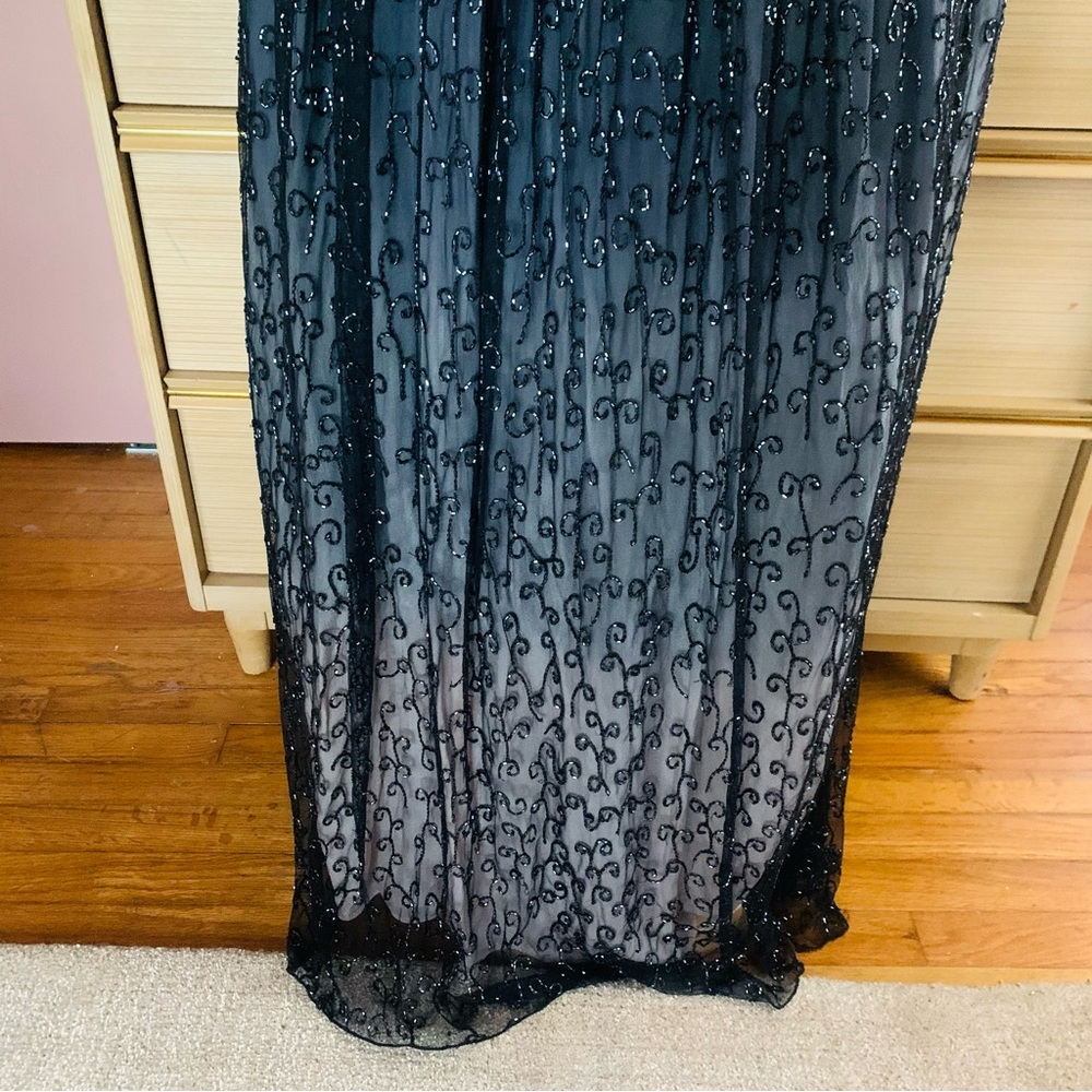 Cache Black Ombre Beaded Prom Dress - image 3